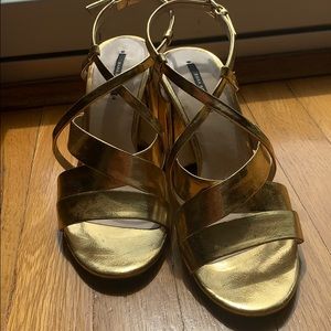 Gold Zara sandals